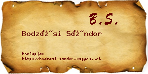 Bodzási Sándor névjegykártya