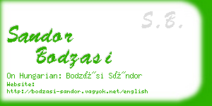 sandor bodzasi business card